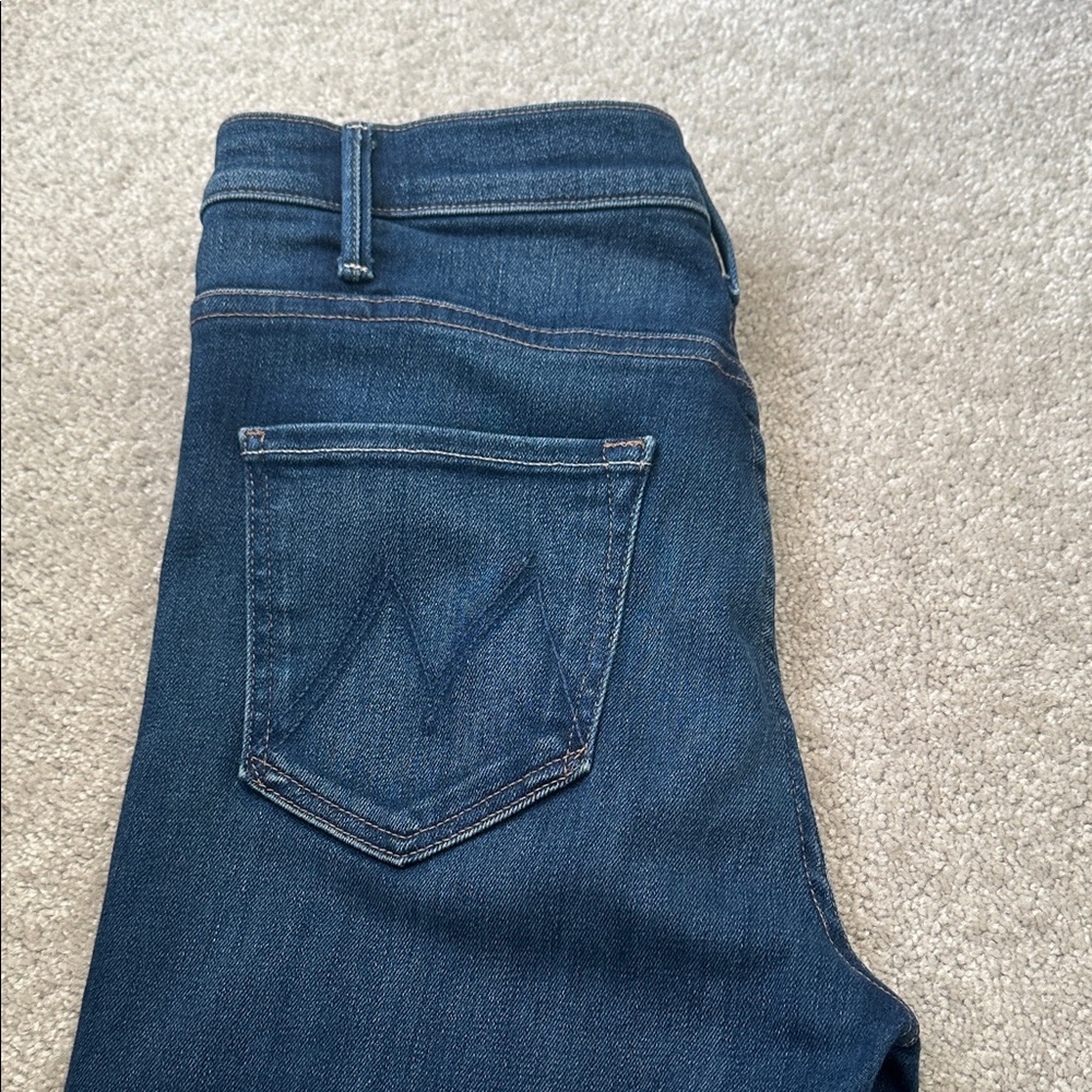 Women's Dark Blue cropped jeans - Picture 3 of 3